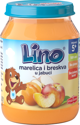 Lino kašica jabolko z marelico in breskvijo