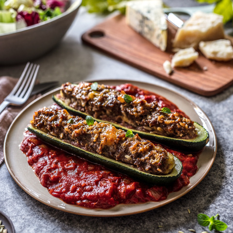 Baked stuffed zucchini