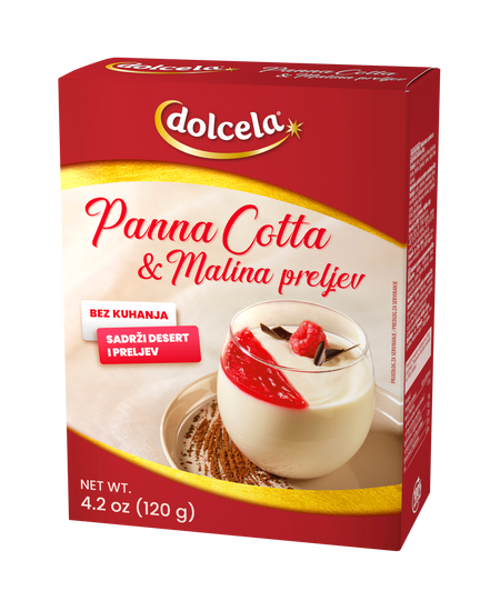 Panna cotta i malina preljev