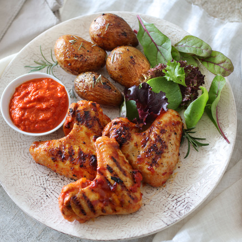 BBQ Chicken mit gebackenen Drillingen