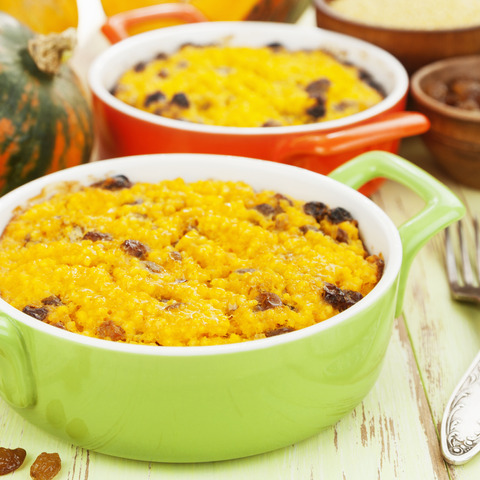 Jáhlový nákyp s dýní a rozinkami