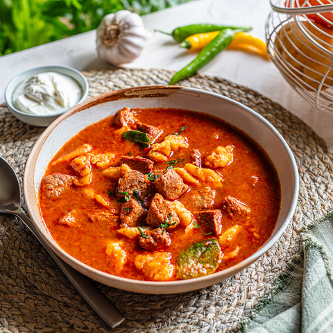 Čobanac stew with dumplings