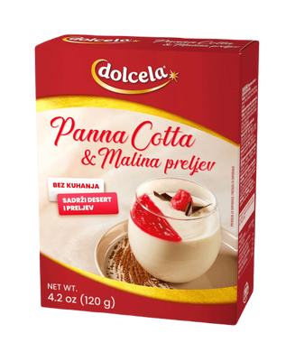Panna cotta z malinovim prelivom