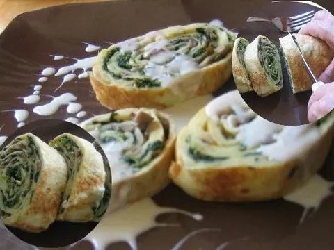 Rolada od palacinaka sa spinatom i sampinjonima