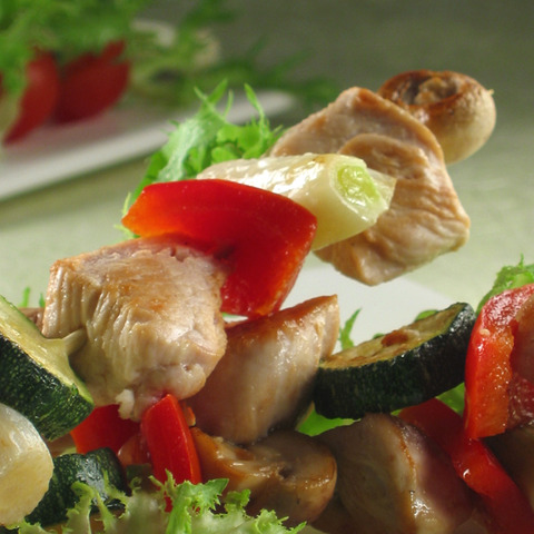 Kebab de pui cu legume