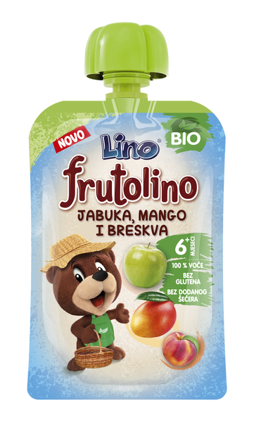 Frutolino BIO jabolko, mango in breskev