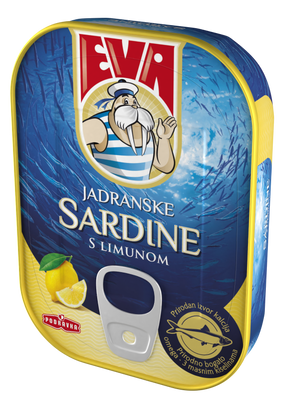 Sardines in vegetable oil with lemon