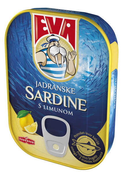 Sardines in vegetable oil with lemon