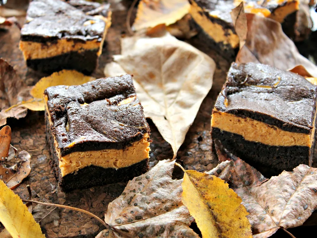 Pumpkin-Rum Cheesecake Brownies...