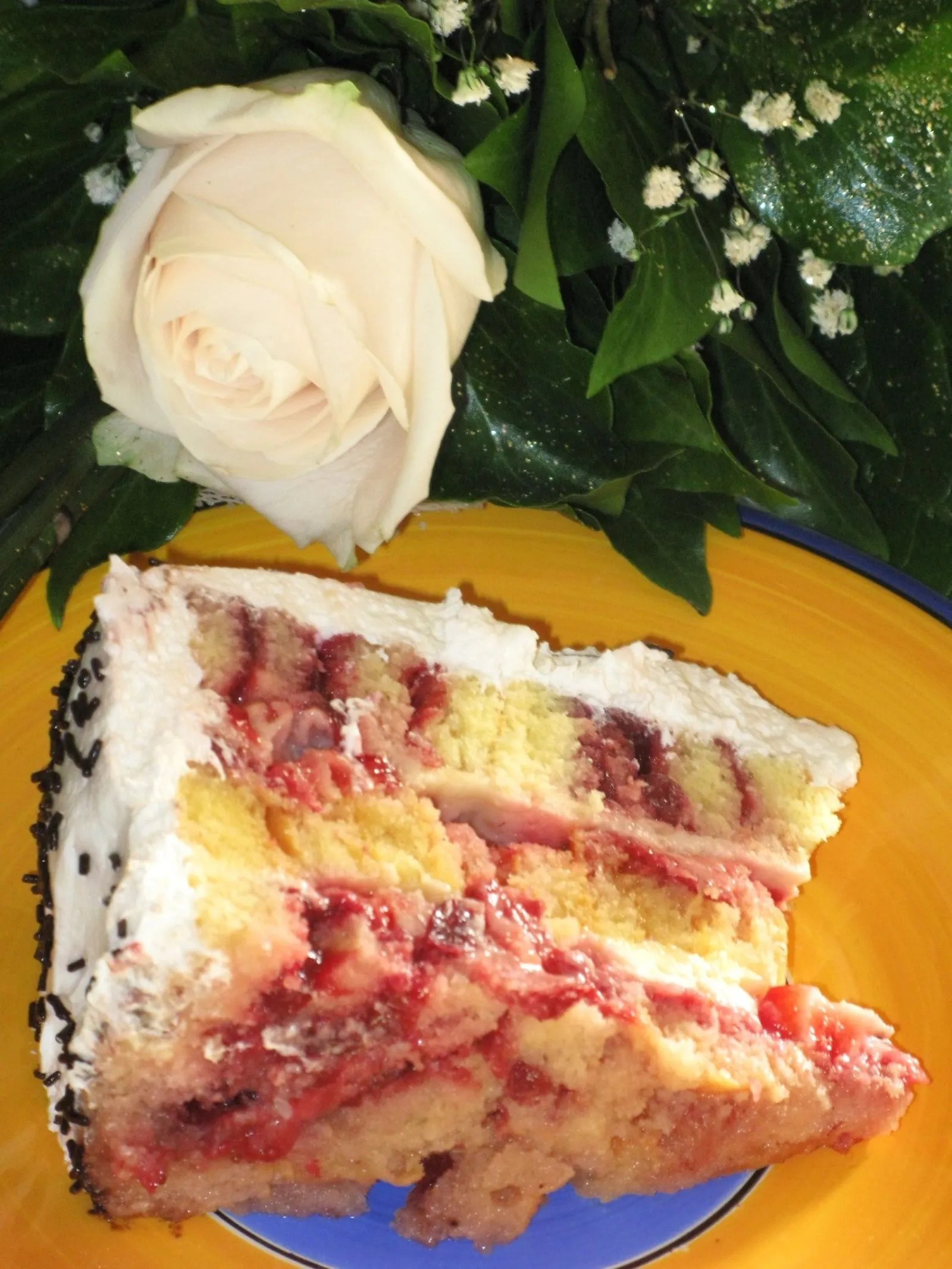 Dvazen torta s jagodama-presjek