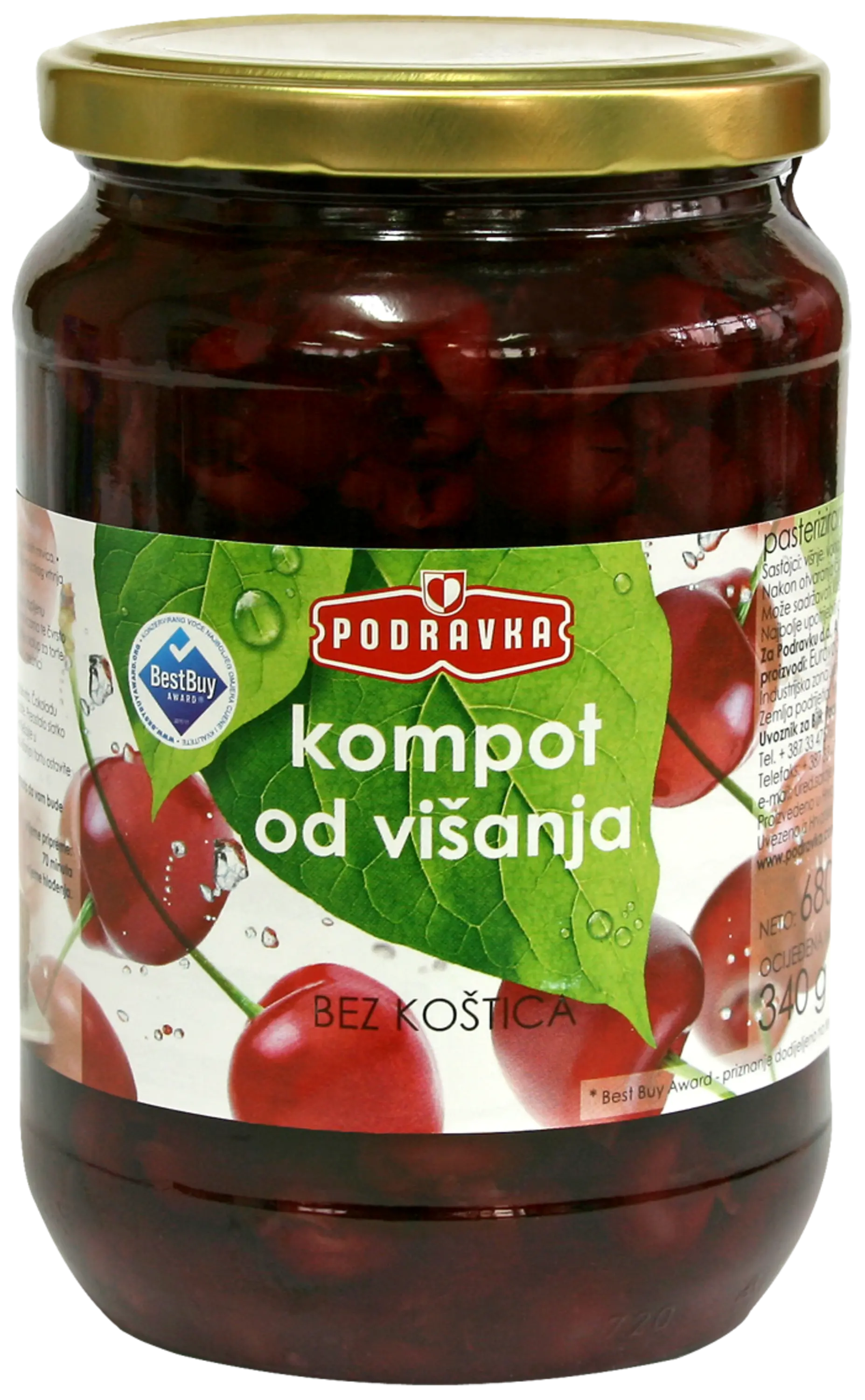 Compote cherry pitted