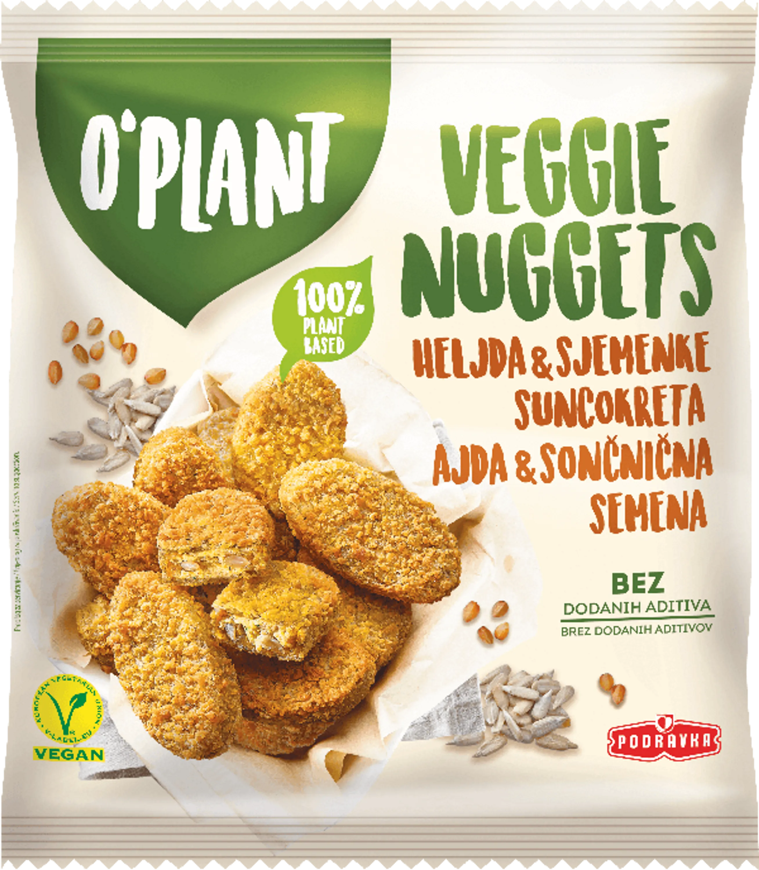 O`PLANT VEGGIE NUGGETS AJDA IN SONČNIČNA SEMENA