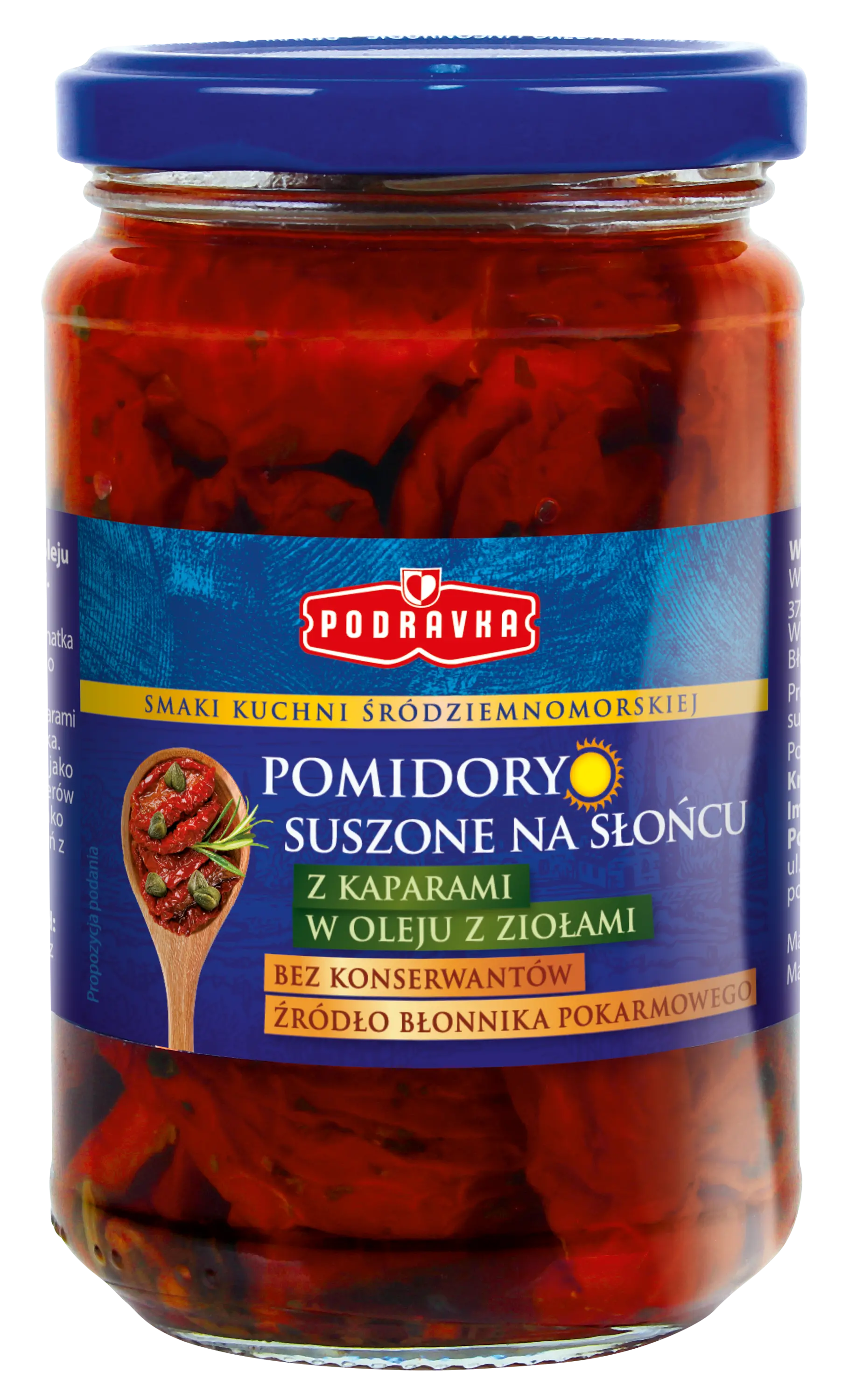Pomidory suszone z kaparami w oleju z ziołami Podravka