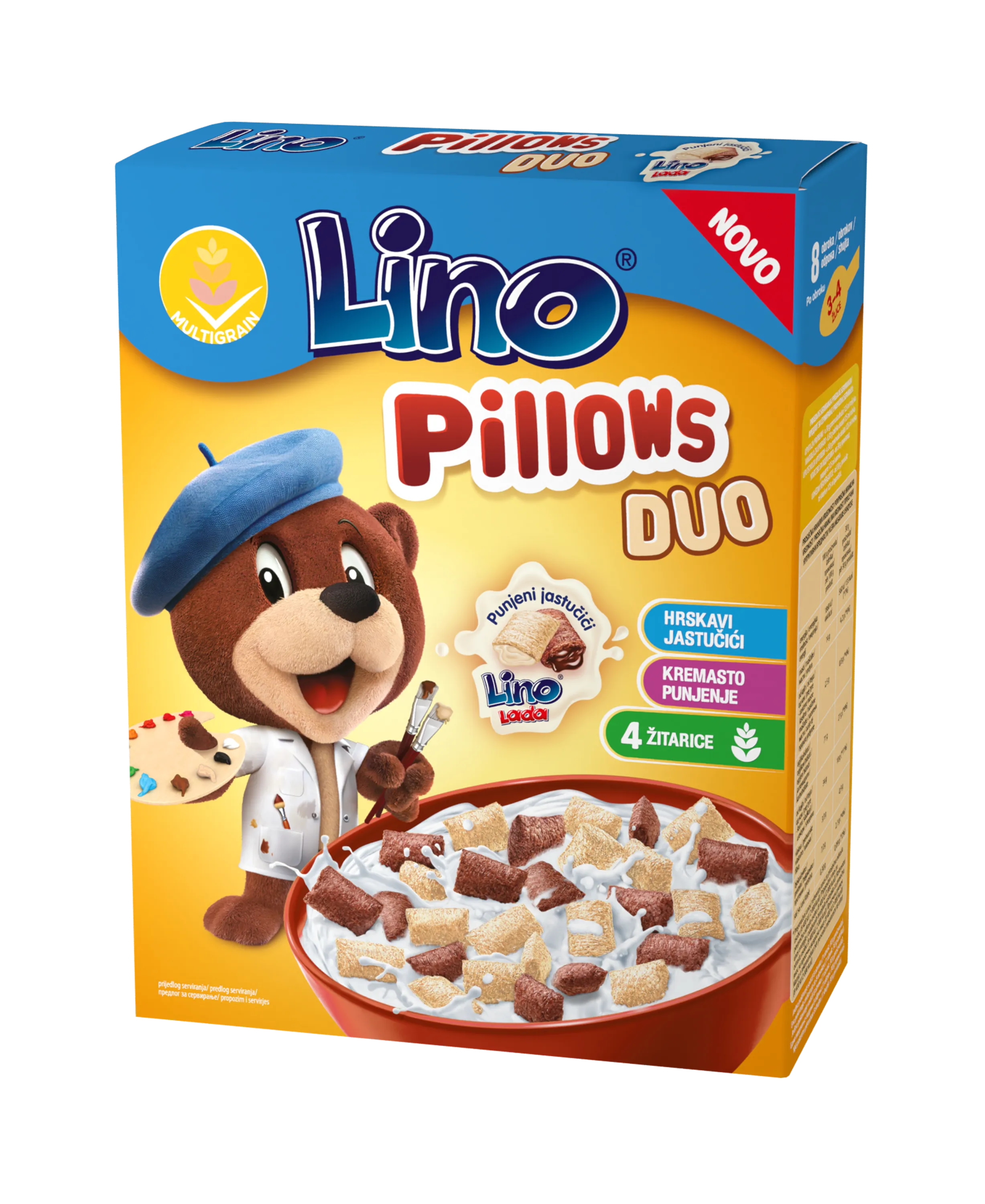 Lino Pillows - Mix de pernițe umplute cu cremă tartinabilă cu lapte și cacao