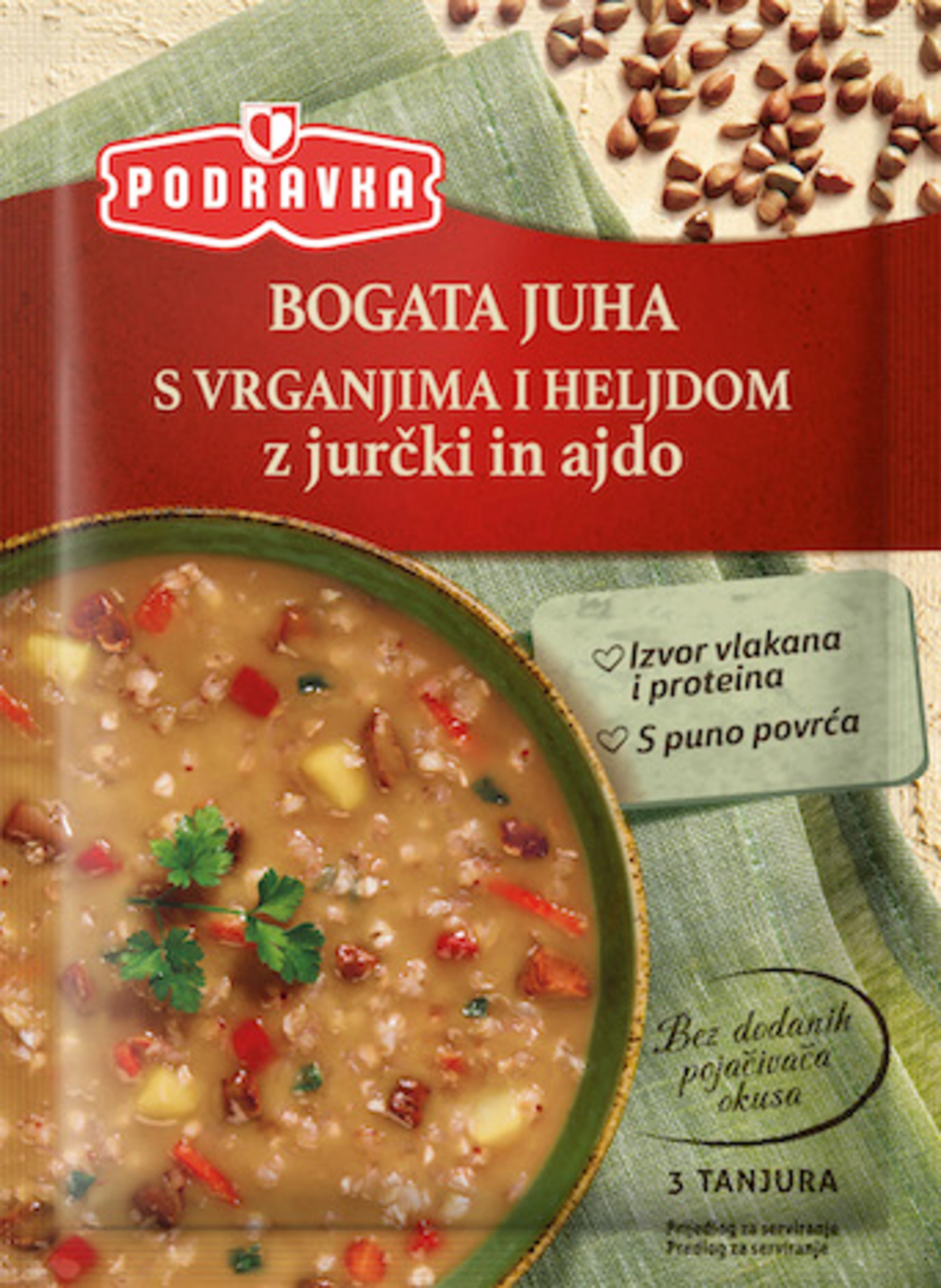 Bogata juha z jurčki in ajdo