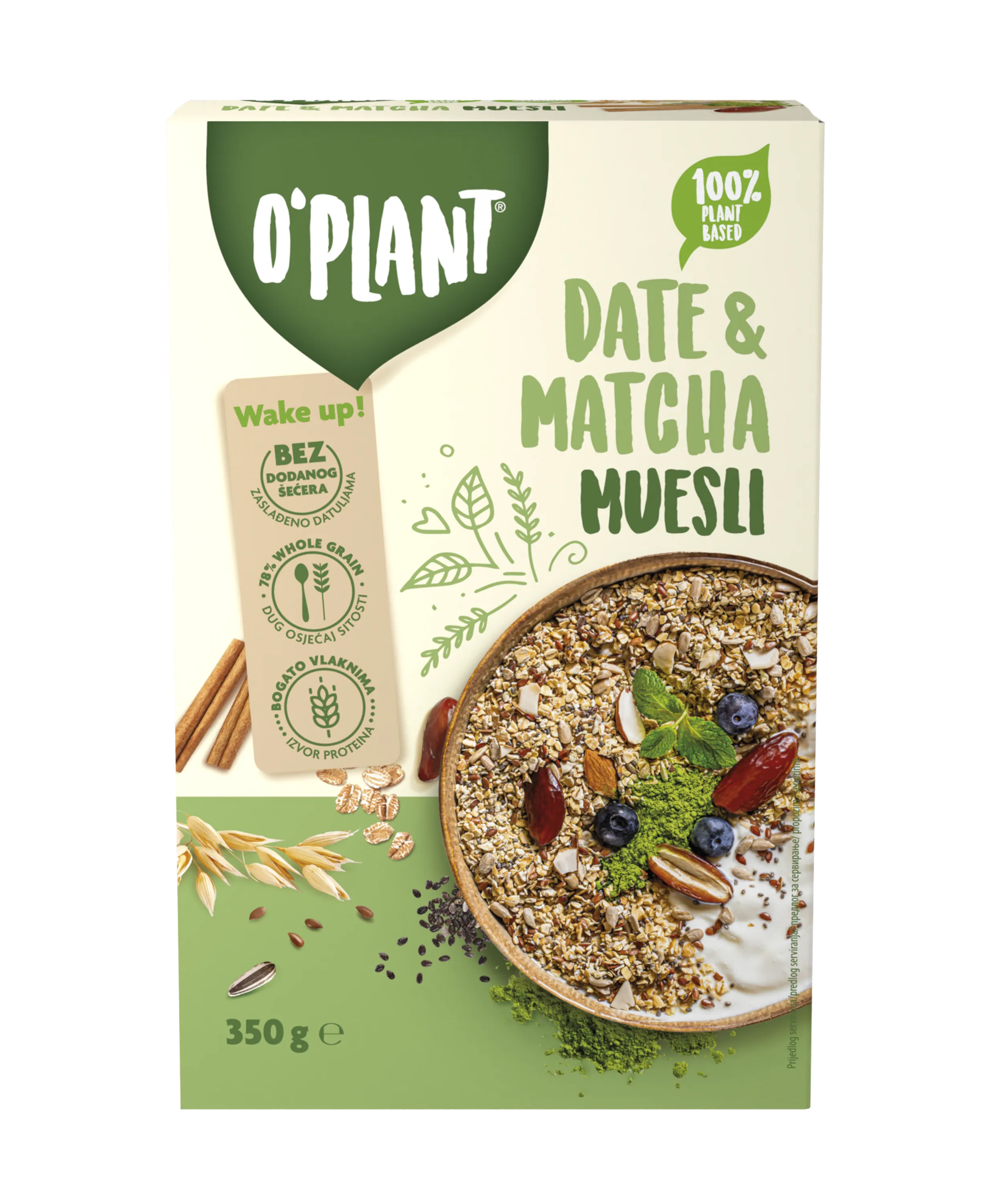 O`Plant Musli cu matcha & curmale