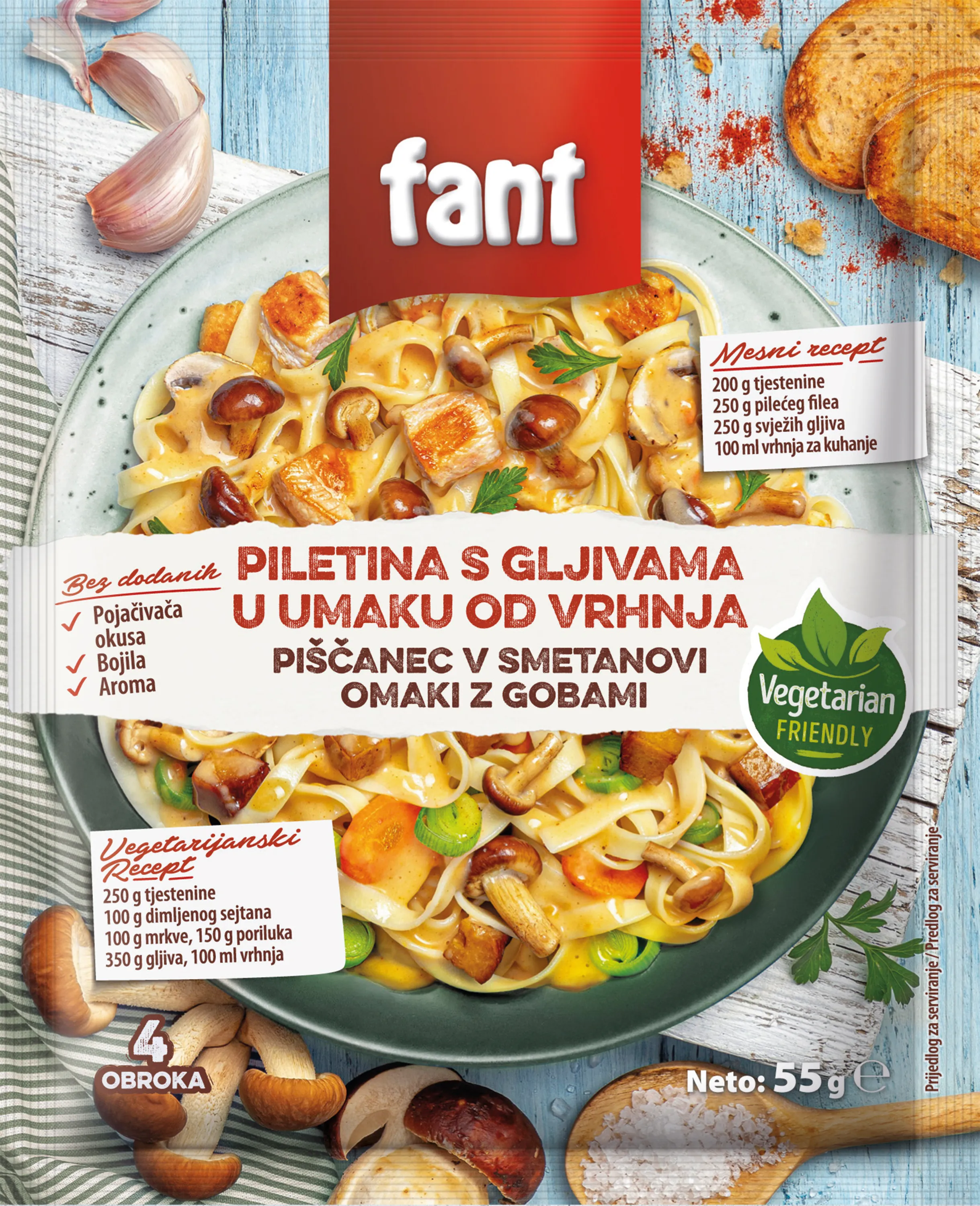 Fant piščanec v smetanovi omaki z gobami