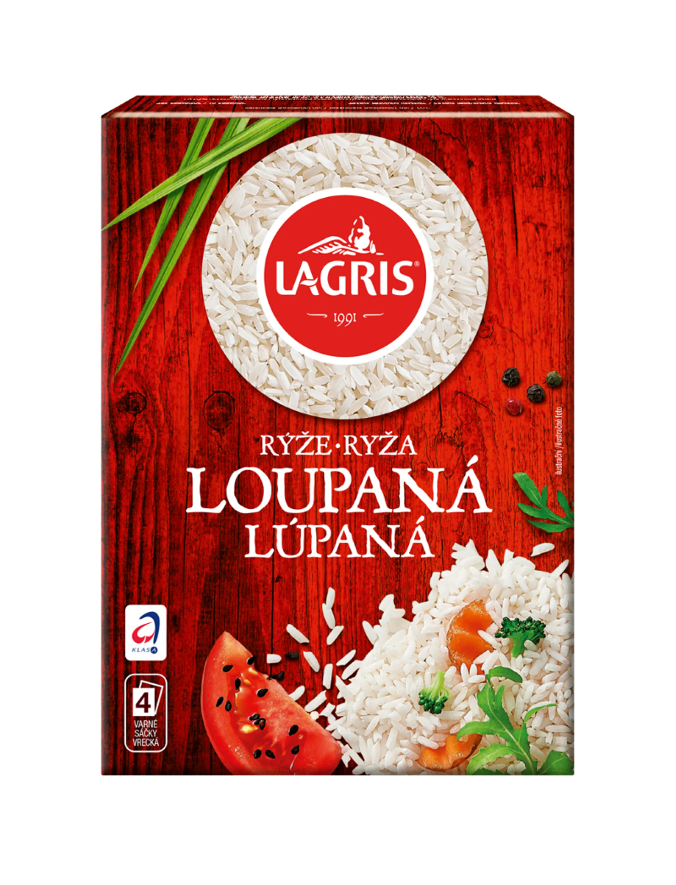 Ryža lúpaná varné vrecká