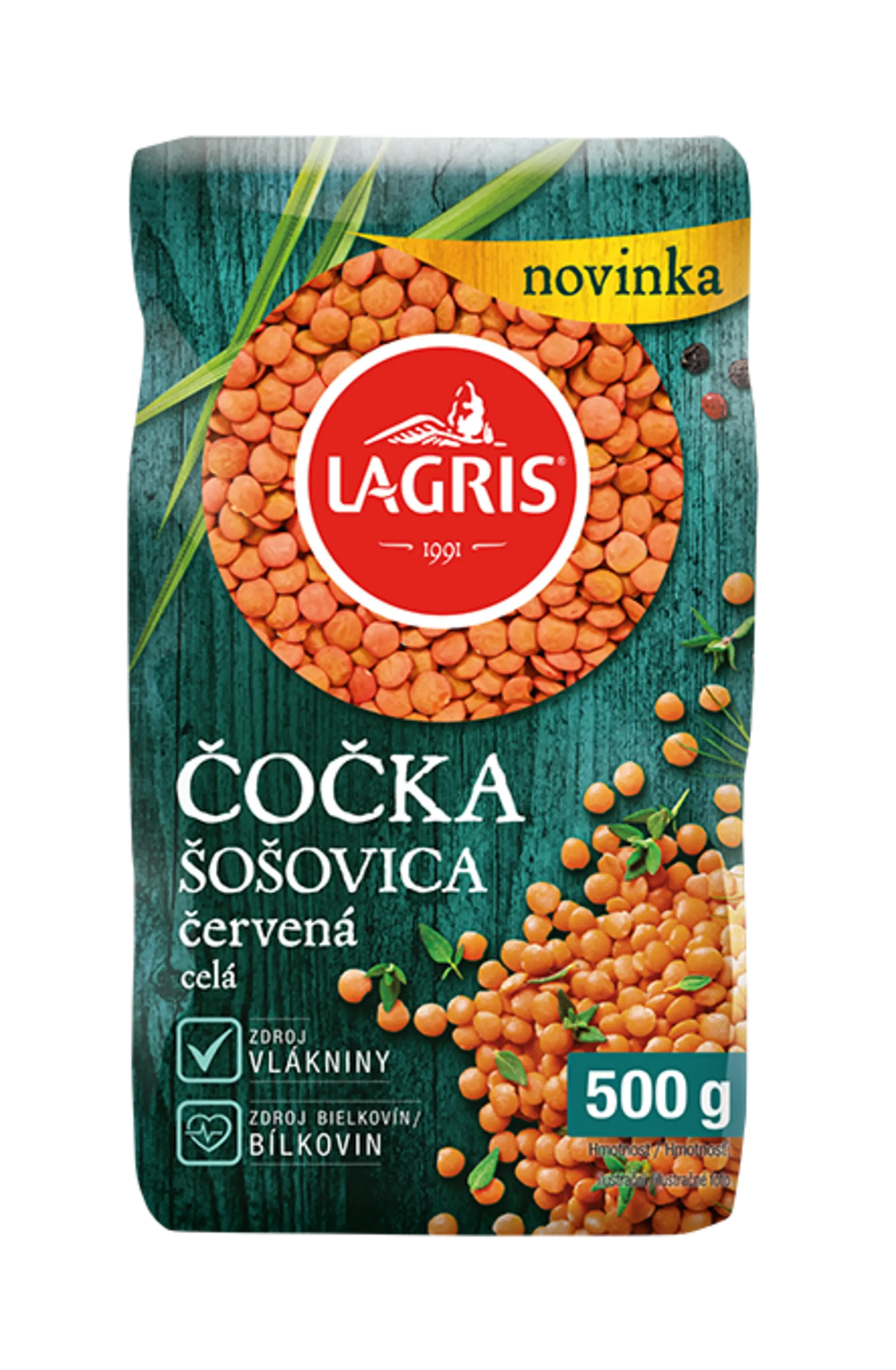 Červená šošovica celá