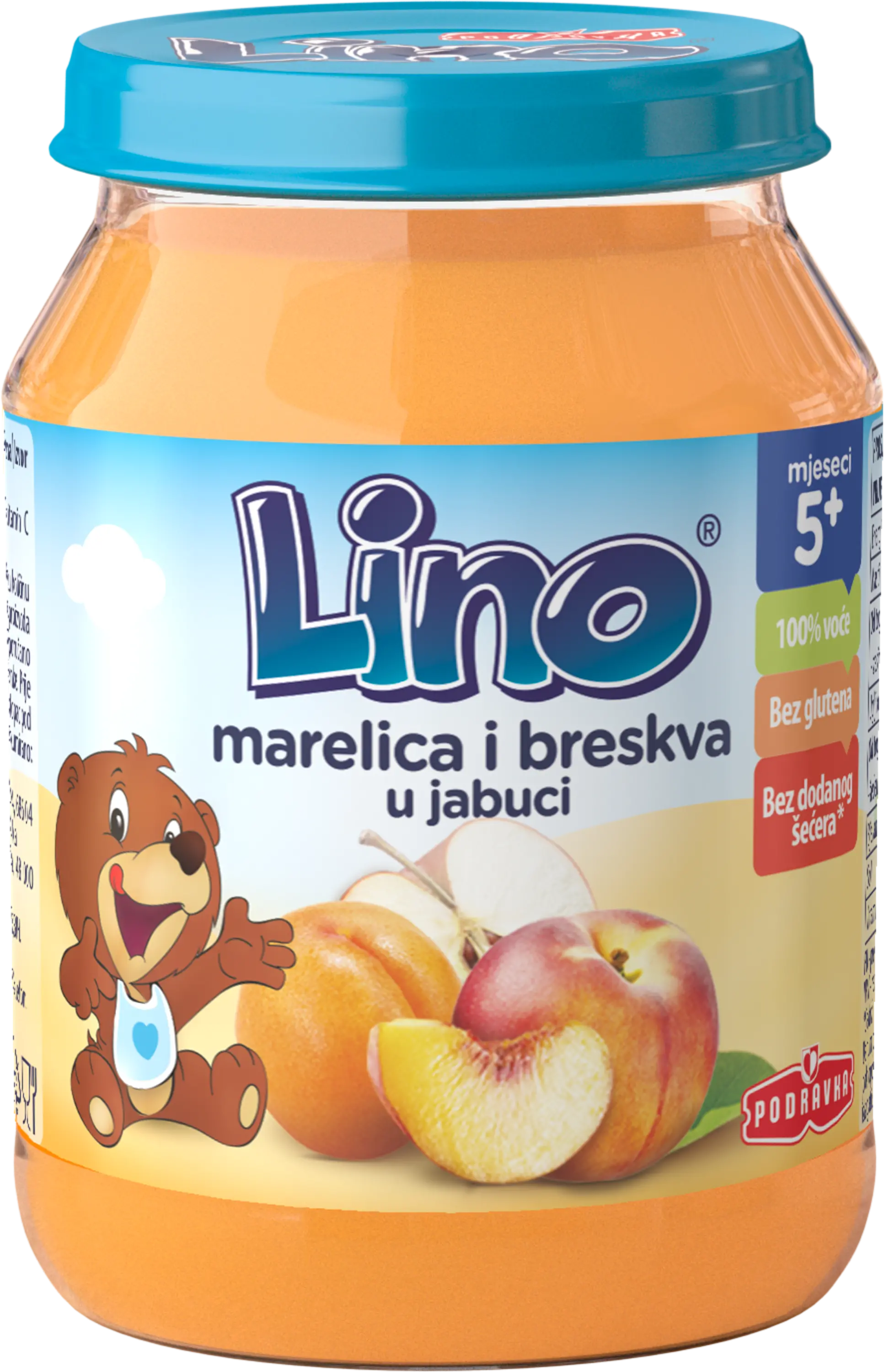 Lino kašica jabolko z marelico in breskvijo