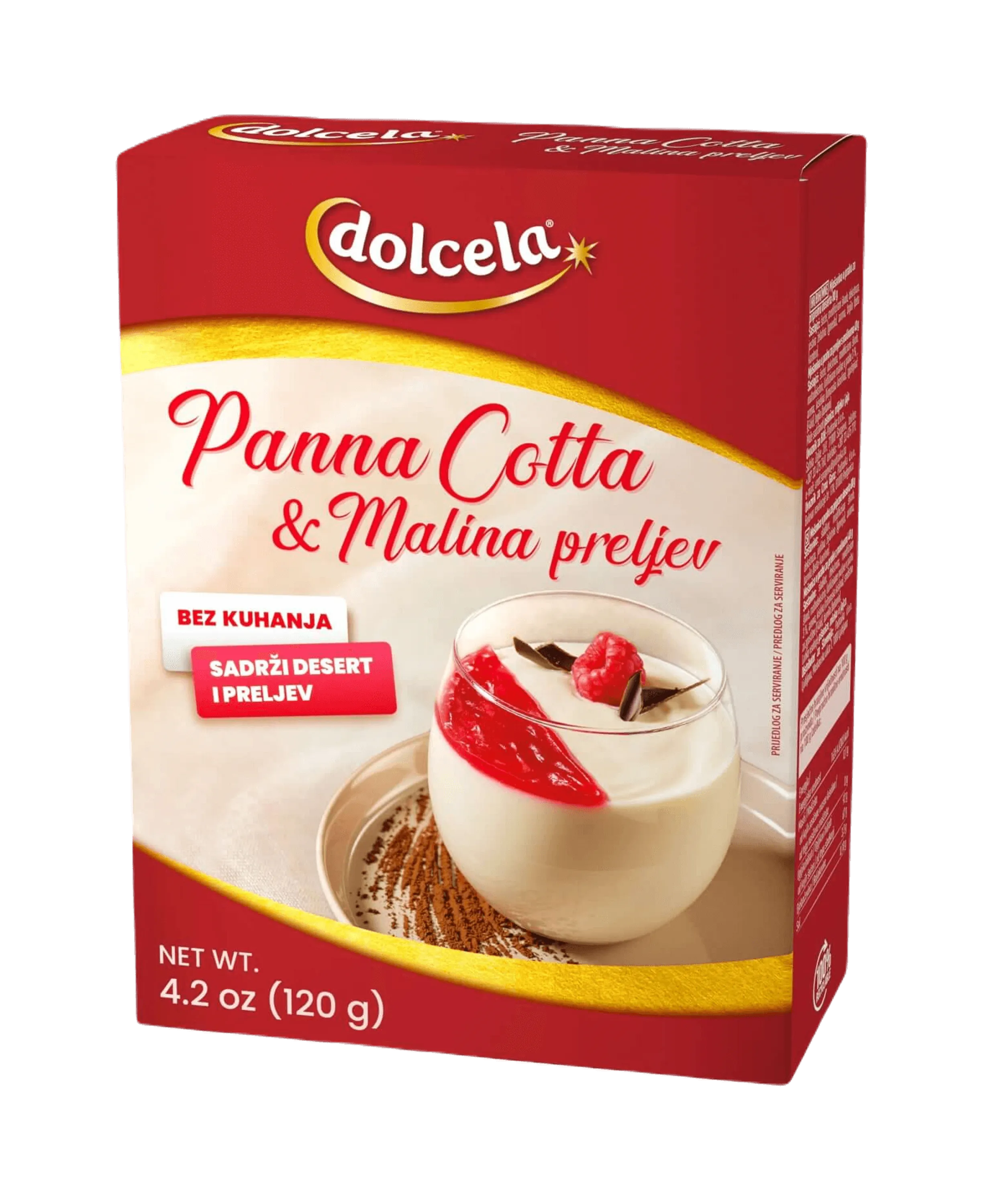 Panna cotta z malinovim prelivom