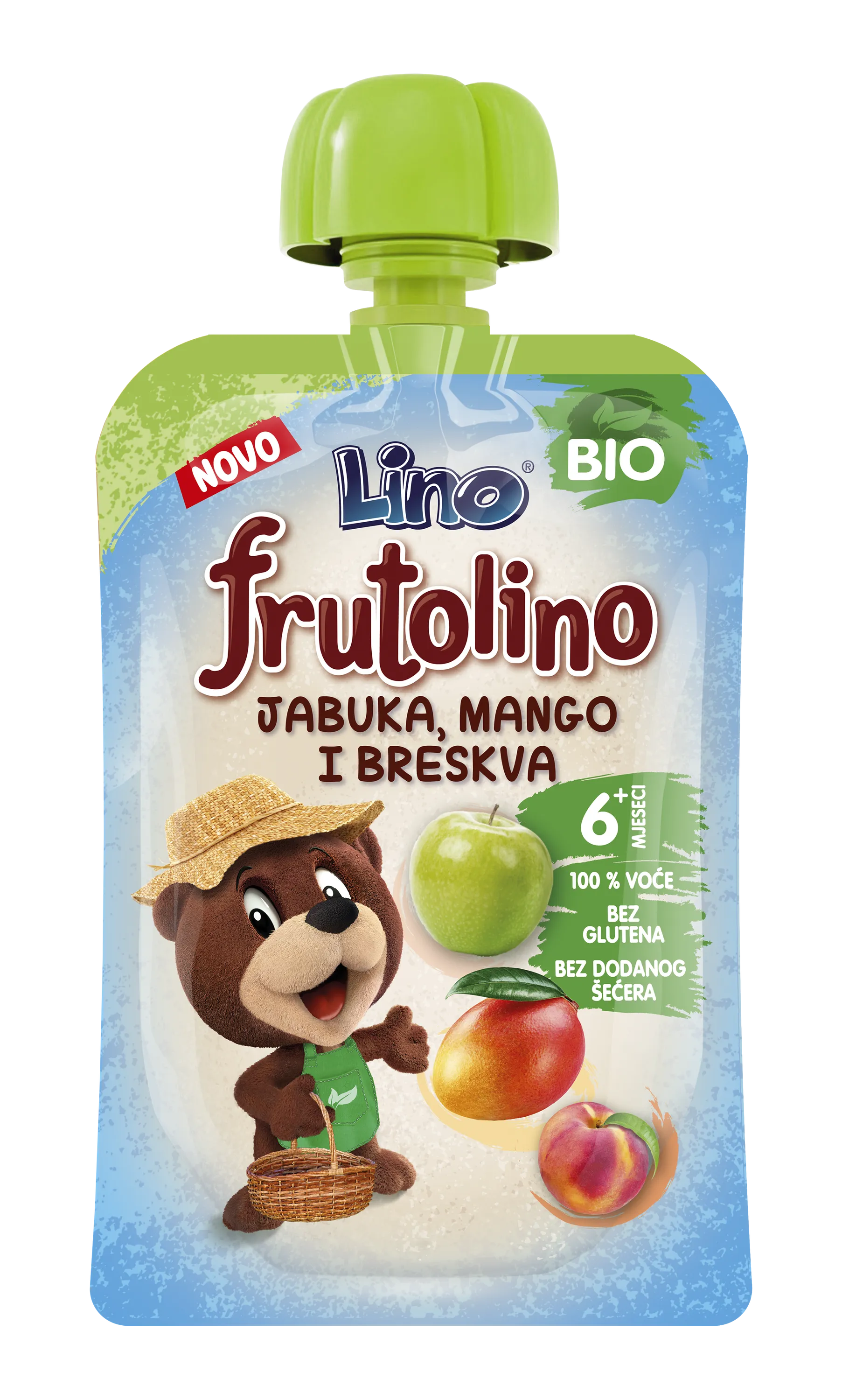 Frutolino BIO jabolko, mango in breskev