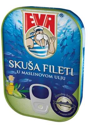 Mackerel fillets in olive oil
