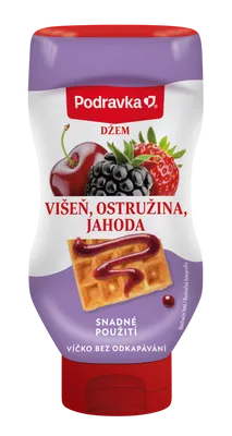 Džem višně, ostružiny, jahody squeeze