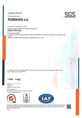 ISO 27001 Podravka d.d.