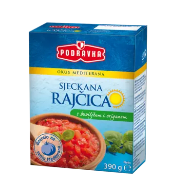 Chopped tomato with basil and oregano