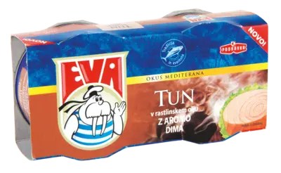 Tun koščki v rastlinskem olju z aroma dima