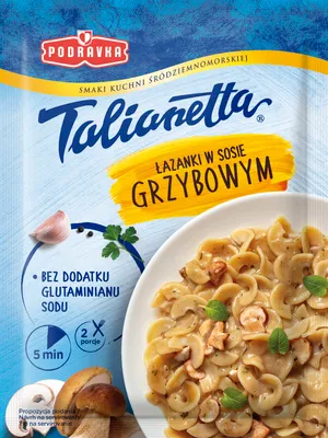 Talianetta łazanki w sosie grzybowym