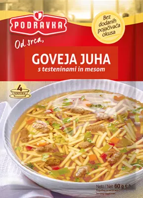 Goveja juha s testeninami in z mesom