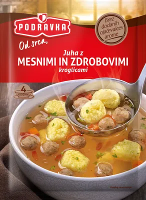 Juha z mesnimi in zdrobovimi kroglicami
