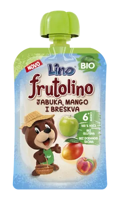 Frutolino BIO jabolko, mango in breskev