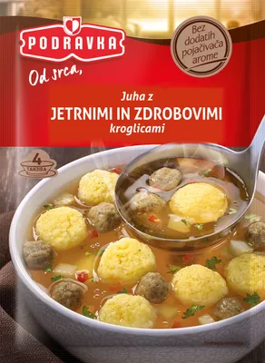 Juha z jetrnimi in zdrobovimi kroglicami