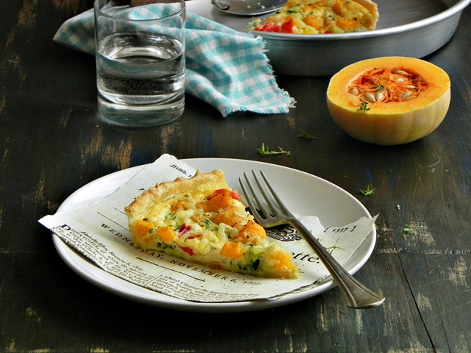 Tart s pečenom tikvom, paprikom i tikvicom