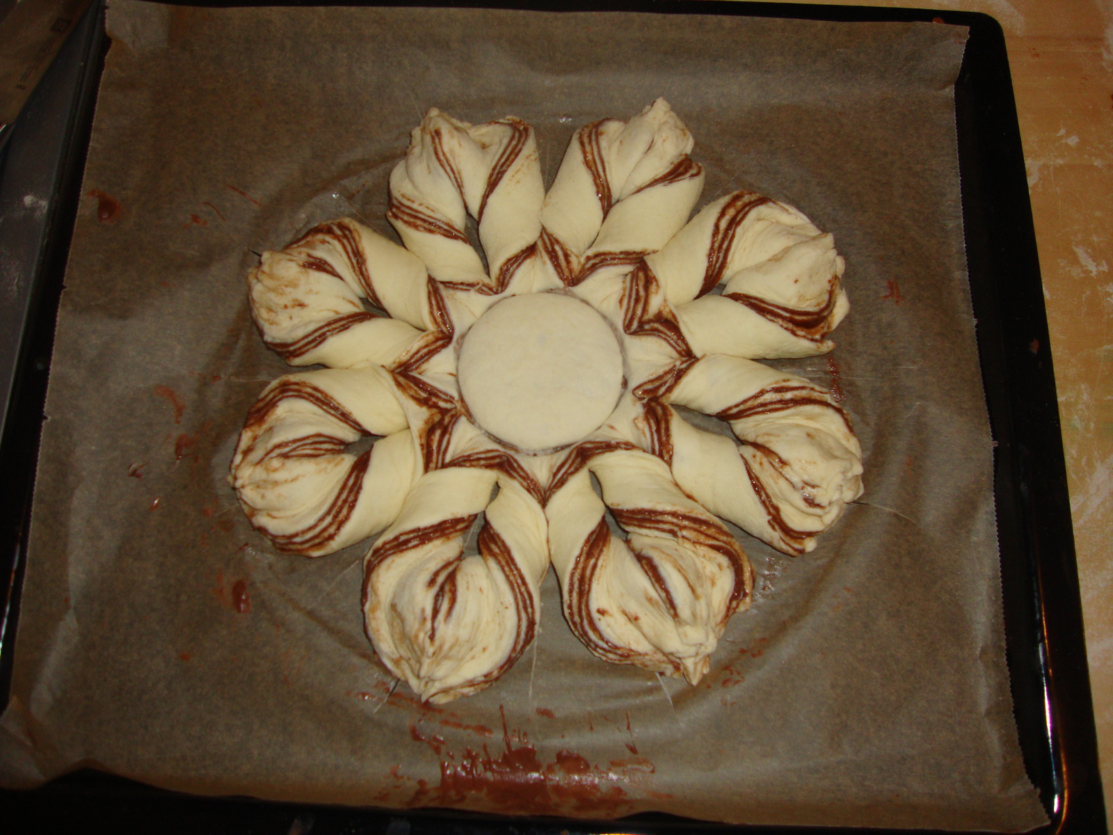 Nutella star bread, prije pečenja