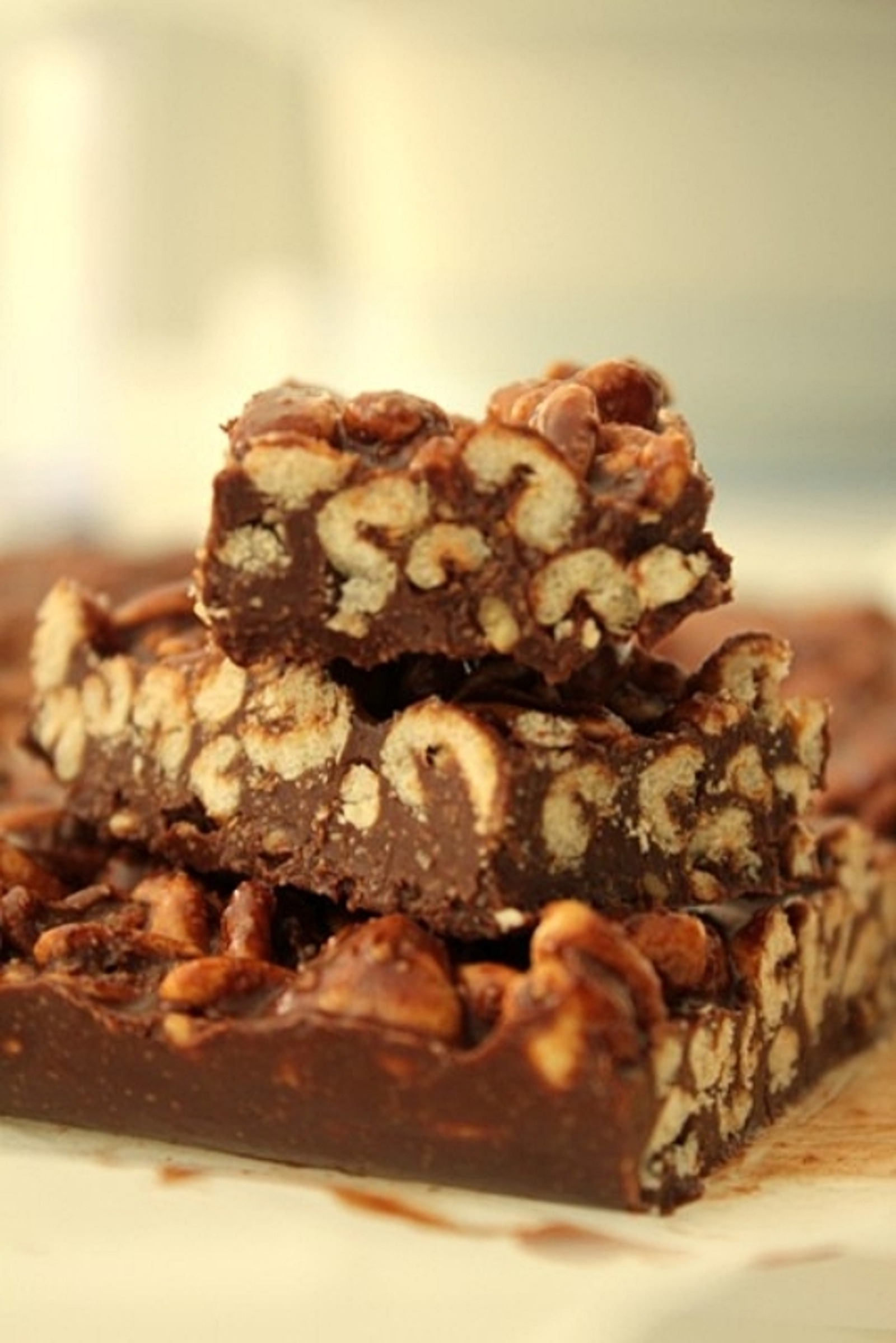 Choco tahini rice bars