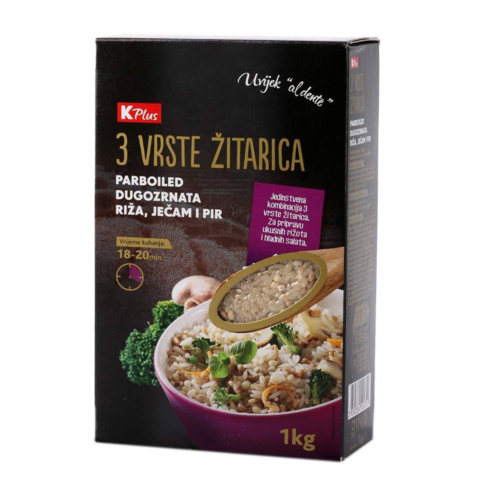 Tri vrste žitarica sa suhim rebrima