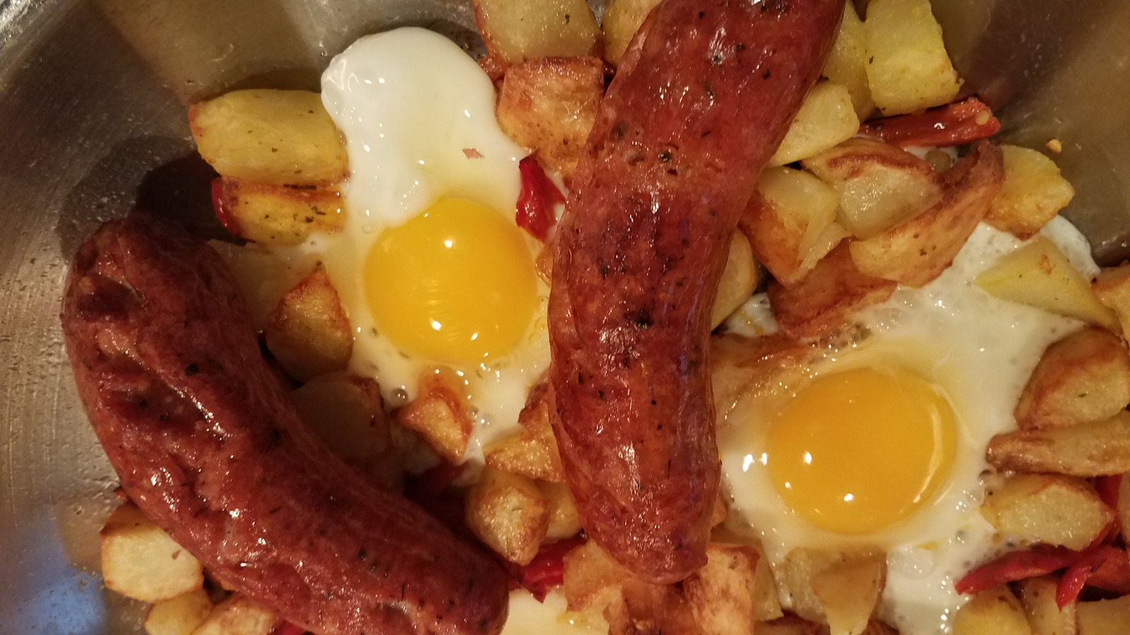 Huevos Rotos with Chorizo