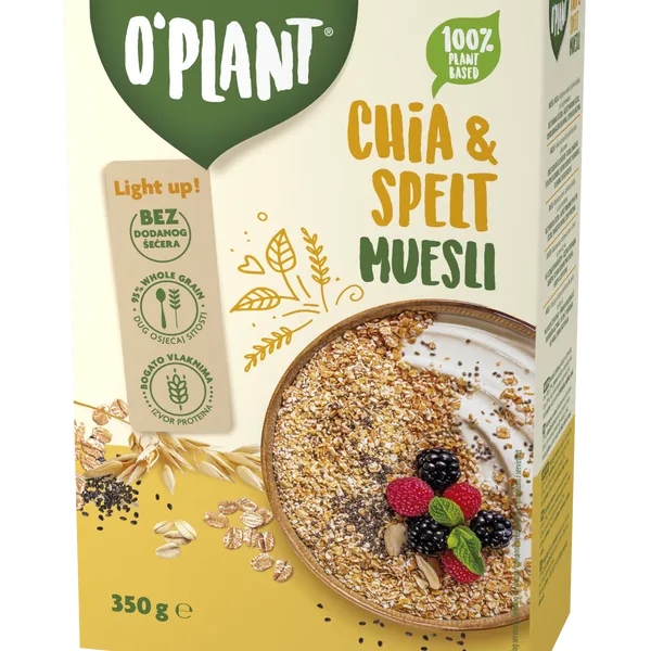 O`plant muesli s chia semeni