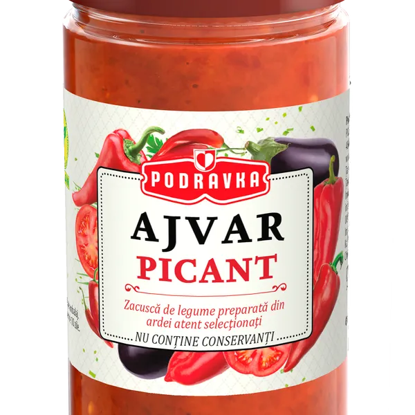 Ajvar Zacuscă picantă de ardei roșii