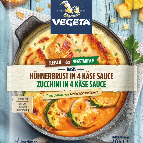 vegeta basis zur Hühnerbrust in 4 Käse – Sauce