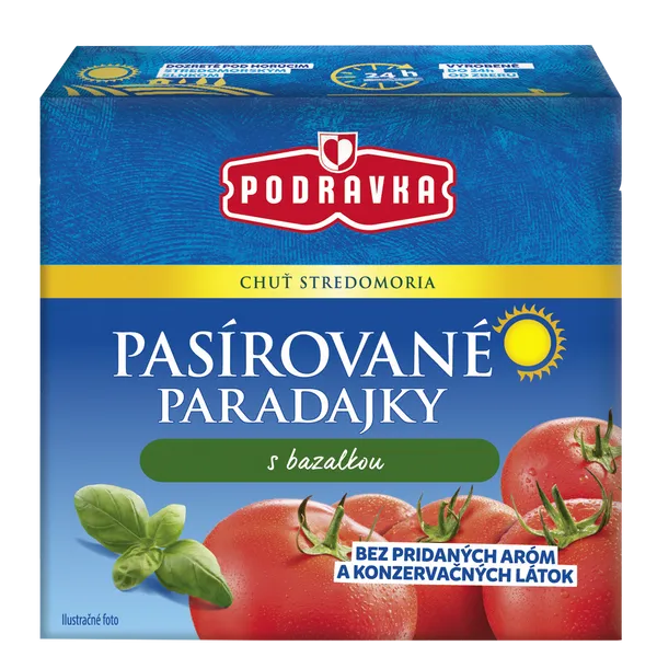 Pasírované paradajky s bazalkou