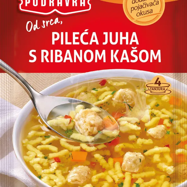 PIŠČANČJA JUHA Z RIBANO KAŠO