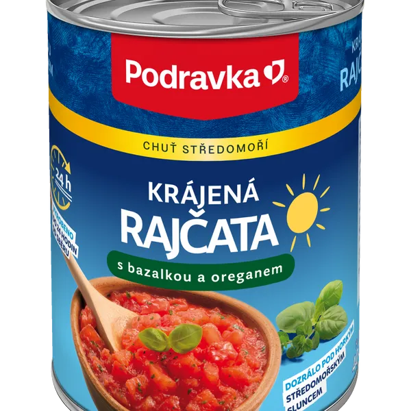 Krájená rajčata s bazalkou a oreganem