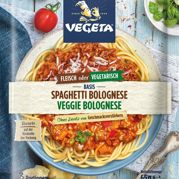 Vegeta basis zur spaghetti bolognese