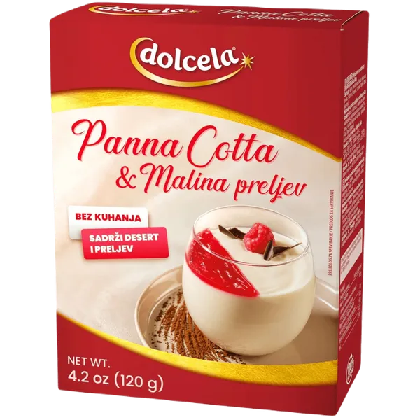 Panna cotta z malinovim prelivom