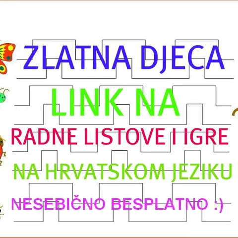 radni listovi za djecu - link